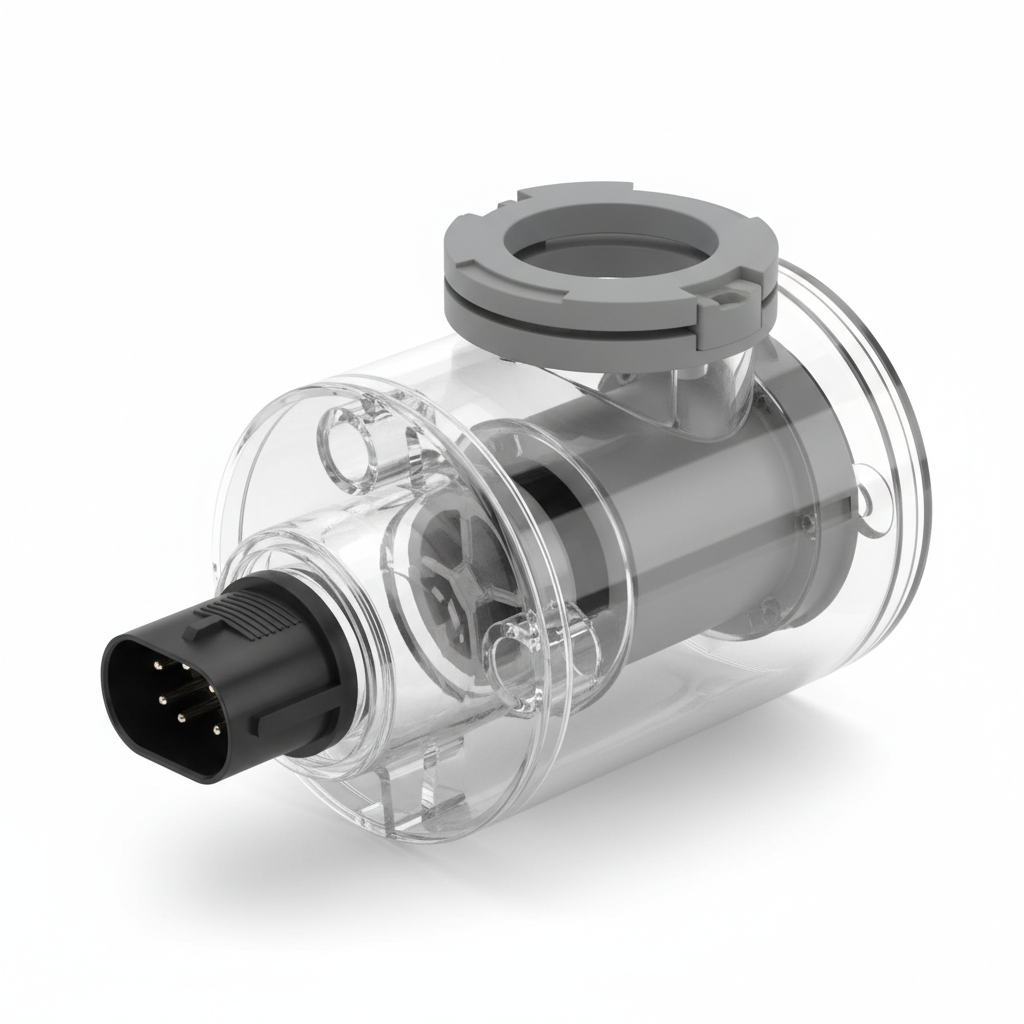 ECOJET Universal Wet End studio shot — 3/4 angle showing snap-lock collar, impeller access port, and electrical connector plug